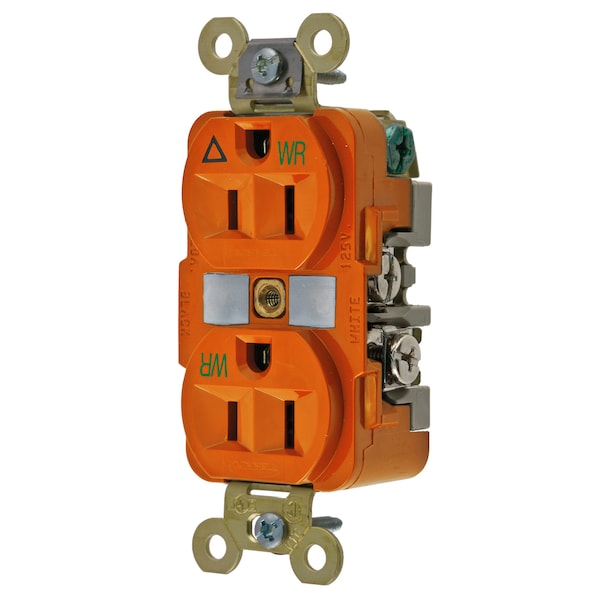 Straight Blade Receptacle, 5-15R, 15 A, 125V AC, 2 Pole, 3 Wire, Flush Mount, Isolated Ground